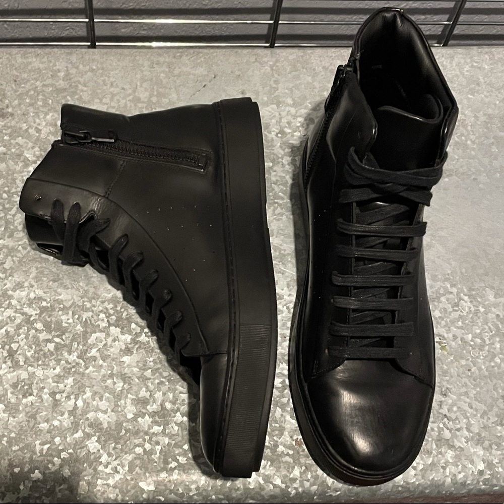 Vince Leather High Top Sneakers